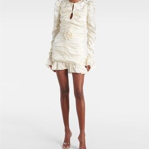 Bridal ruched silk satin minidress